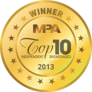 MPA Top10 Independent Brokerages 2013 medal